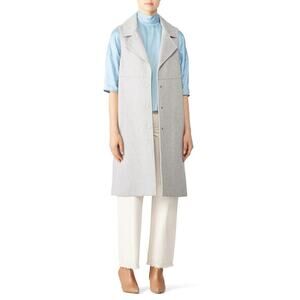 See by Chloe City Wool Vest Sleeveless Button Front Oversized Drizzle Grey 2